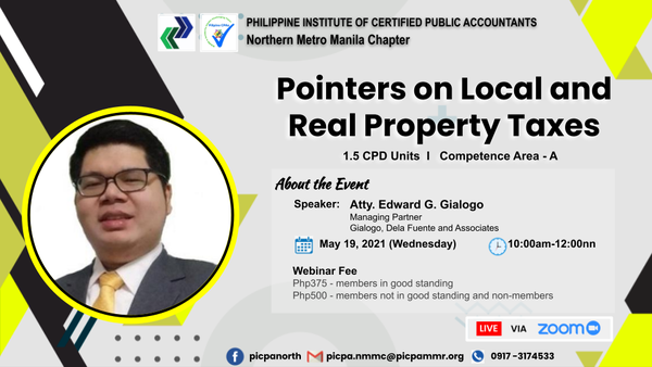 PICPA NMMC Webinar On "Pointers On Local And Real Property Taxes ...