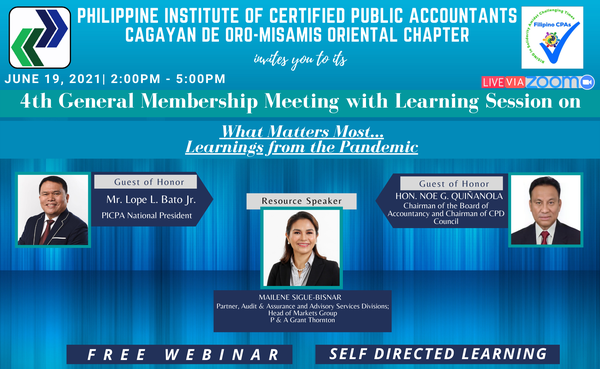 4th GMM with FREE Learning Session - PICPA Cagayan de Oro - Mis.Or ...